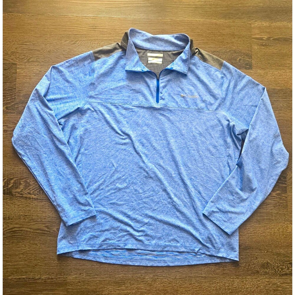 Columbia Omni-Wick 1/4 Zip Pullover Mens Large Blue Gray